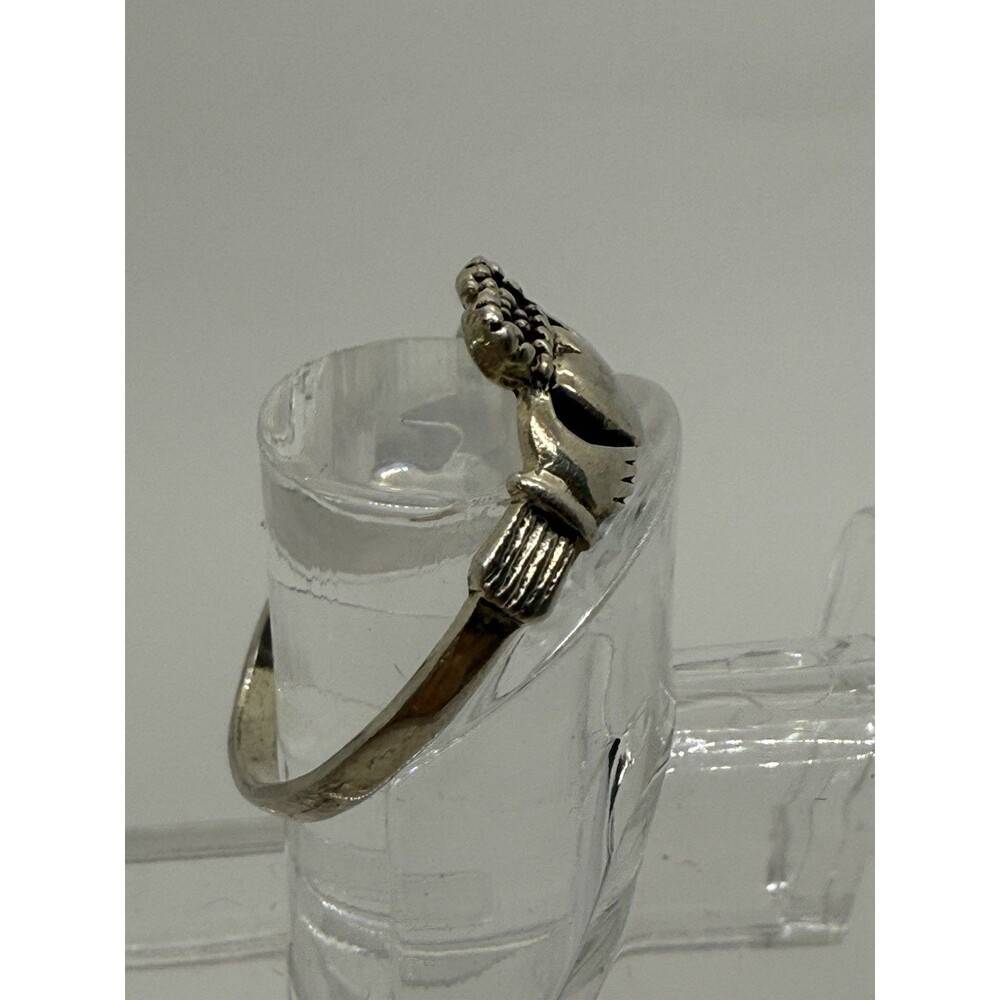 Vintage 925 Sterling Silver Claddagh Ring Size 7.5 Stands for Love, Loyalty - Picture 13 of 14